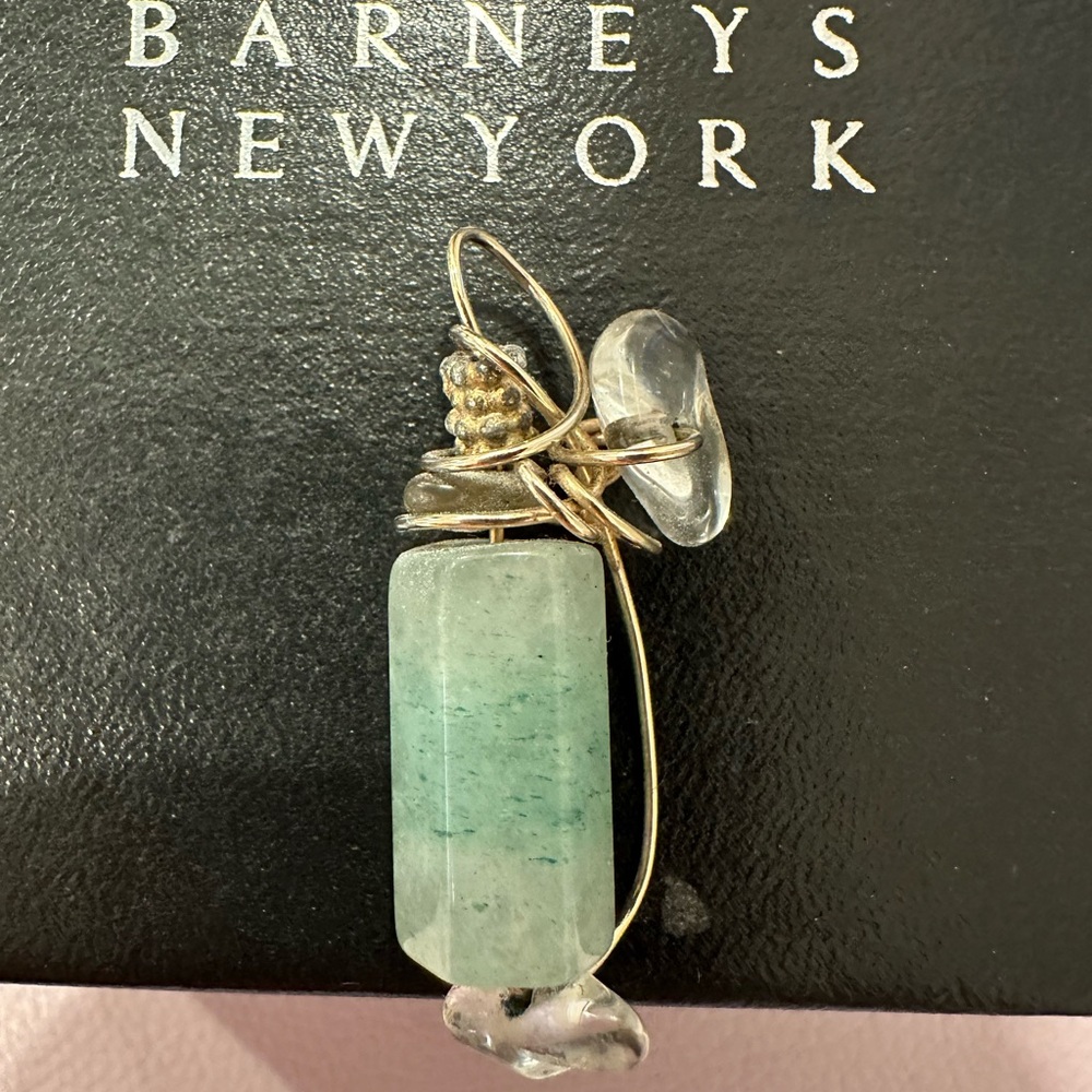 Kazuko Oshima Incredibly Rare Vintage Barneys New York Gold (14k) Green Pendant